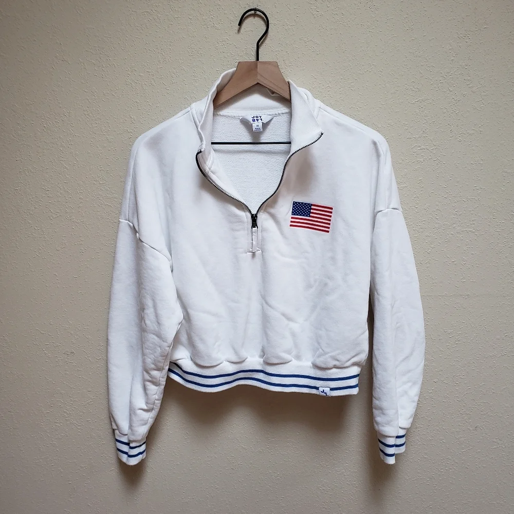 Joy Lab USA Cropped Pullover Sweatshirt - Picture 2 of 6